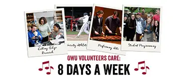 Ohio Wesleyan University social fundraising campaign page celebrating the impactof OWU volunteers.