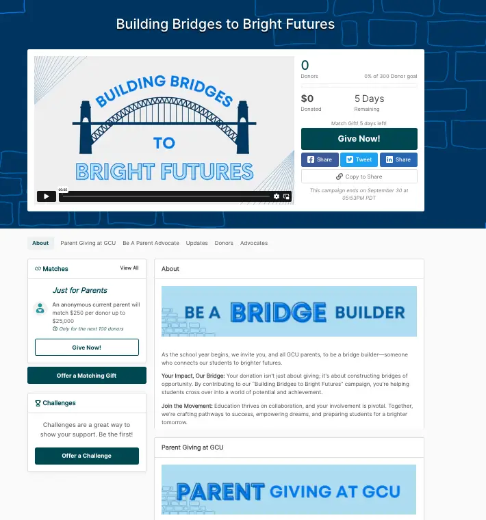 An example fundraising campaign generated by ChatGPT