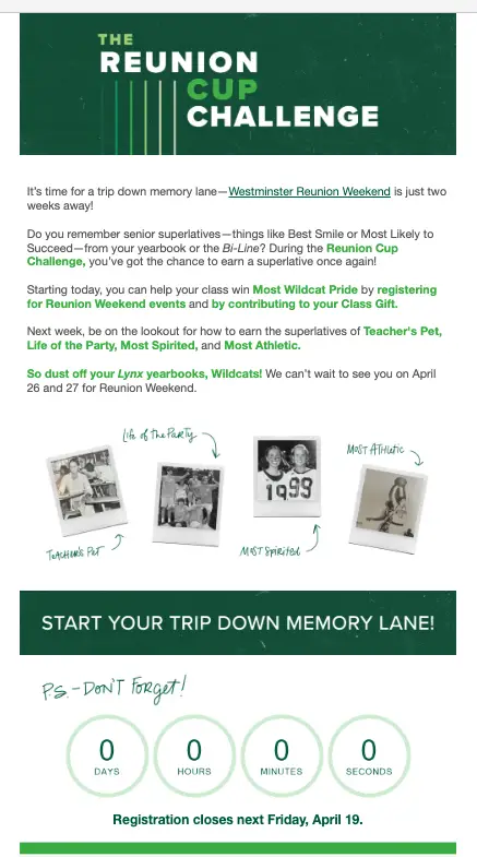 westminster reunion cup challenge