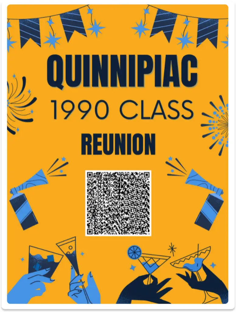 Quinnipiac QR Code Checkin for 1990 Class Reunion.