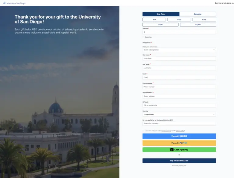 USD GC Online Giving Giving Form