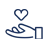 Hand holding heart icon