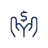 Illustration of two hands holding a dollar sign.