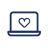 Laptop with a heart on the screen