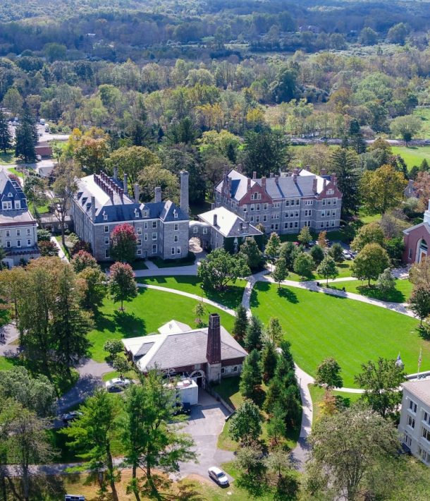 Aerial view of Blair Academy campus.