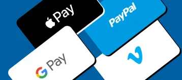 Shot of Digital Wallet cards including apple pay, google pay, PayPal, and Venmo.