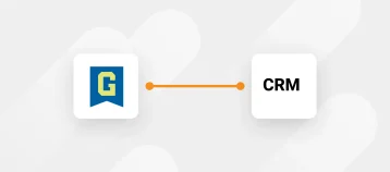 Illustration showing GiveCampus logo connected to CRM.