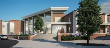 Front entrance to STEM building on Harpeth Hall School campus.