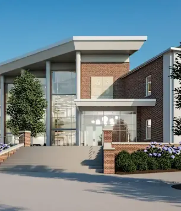 Front entrance to STEM building on Harpeth Hall School campus.
