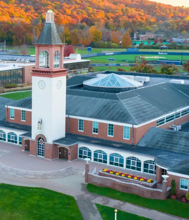 Aerial view of the Quinnipiac University campus.