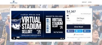 Marietta College virtual stadium campaign.