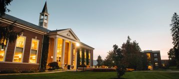 Suquehanna University campus at night.